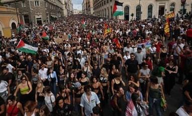 Masivas marchas en toda Italia denuncian el genocidio en Gaza