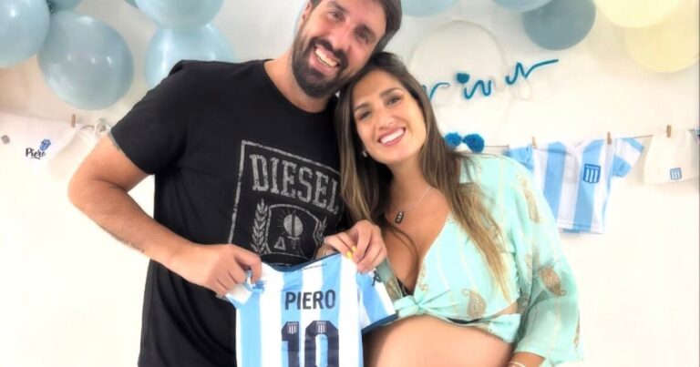 Otro hincha de Racing! Flavio Azzaro fue papá por primera vez: nació su hijo y lo llamó Piero