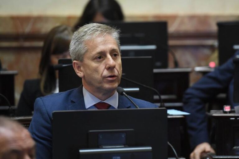 Senador nacional Eduardo "Peteco" Vischi durante una entrevista.