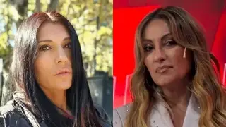 Marcela Tauro y Viviana Colmenero durante una discusión en un estudio de televisión