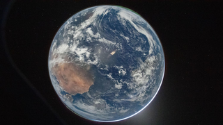 Fotografía de la Tierra tomada desde la cápsula Orion de la misión Artemis II de la NASA.