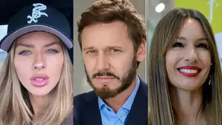 Pantalla de televisión mostrando imágenes generadas por inteligencia artificial de un set de filmación