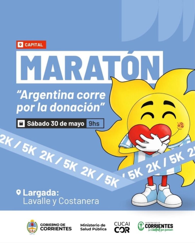 Participantes de la maratón Argentina corre por la donación en Corrientes