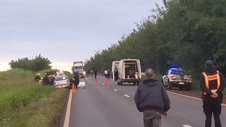 Vehículos accidentados en la Ruta Nacional 14 cerca de Colonia Liebig