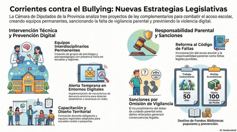 Sesión de la Cámara de Diputados de Corrientes debatiendo proyectos contra el bullying escolar