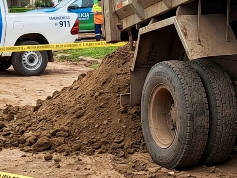 Policía de Corrientes en la escena del accidente laboral en el barrio Rincón