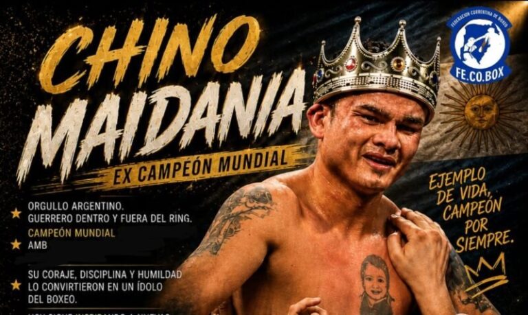 Marcos Maidana en evento boxístico en Curuzú Cuatiá