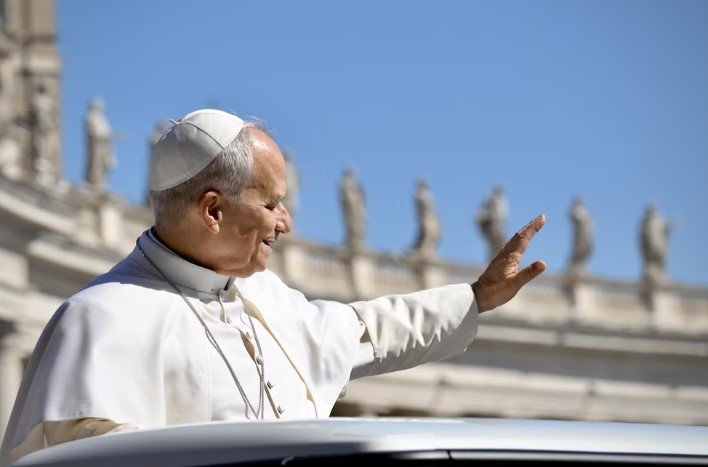 El Papa León XIV durante la presentación de la encíclica Magnífica Humanidad en el Vaticano