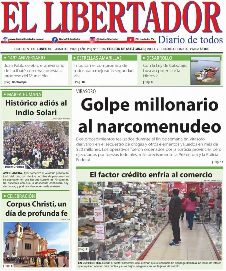 Resumen informativo del 8 de junio de 2026 en Corrientes